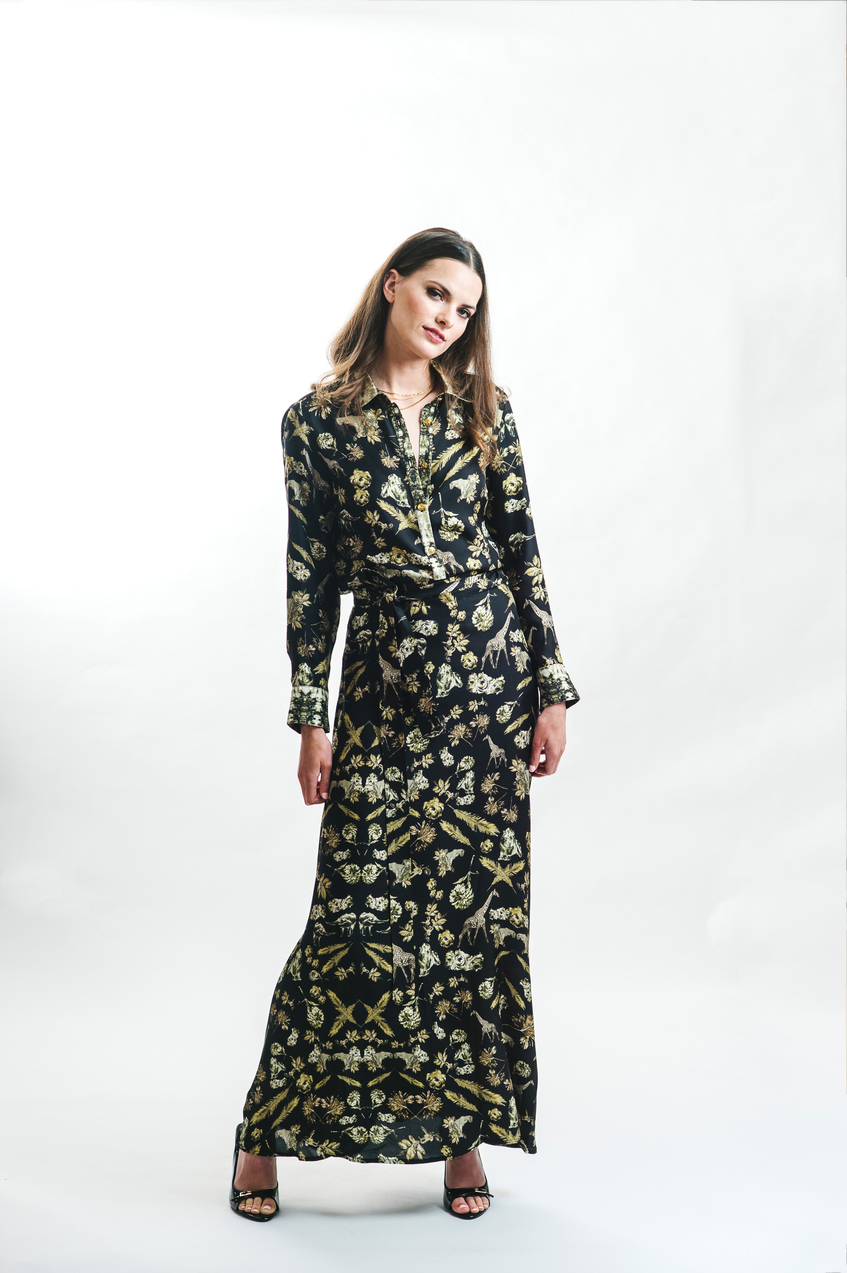 Gilded Savannah Silk Twill Blouse