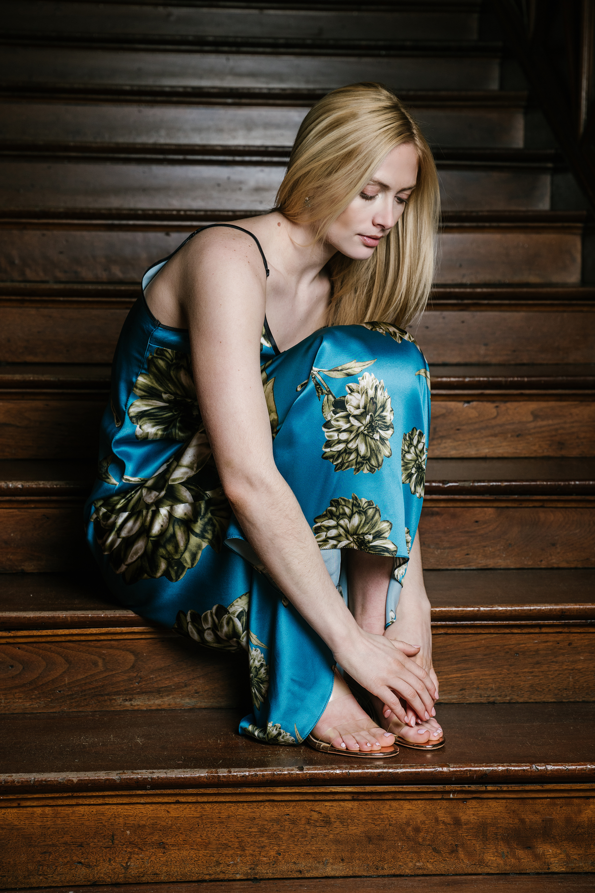 Solea Bloom Silk Slip Dress