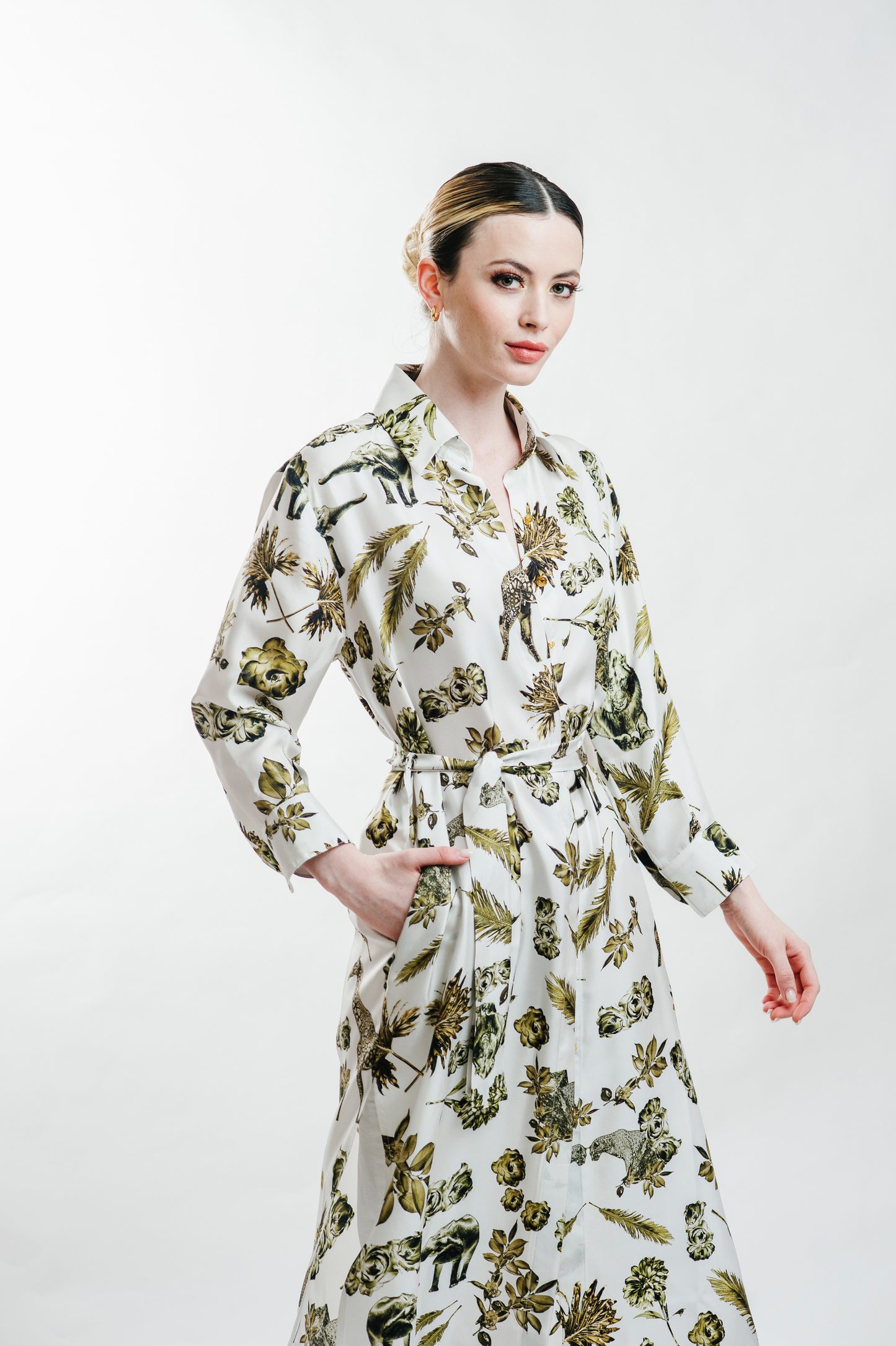Solea Silk Twill Shirt Dress