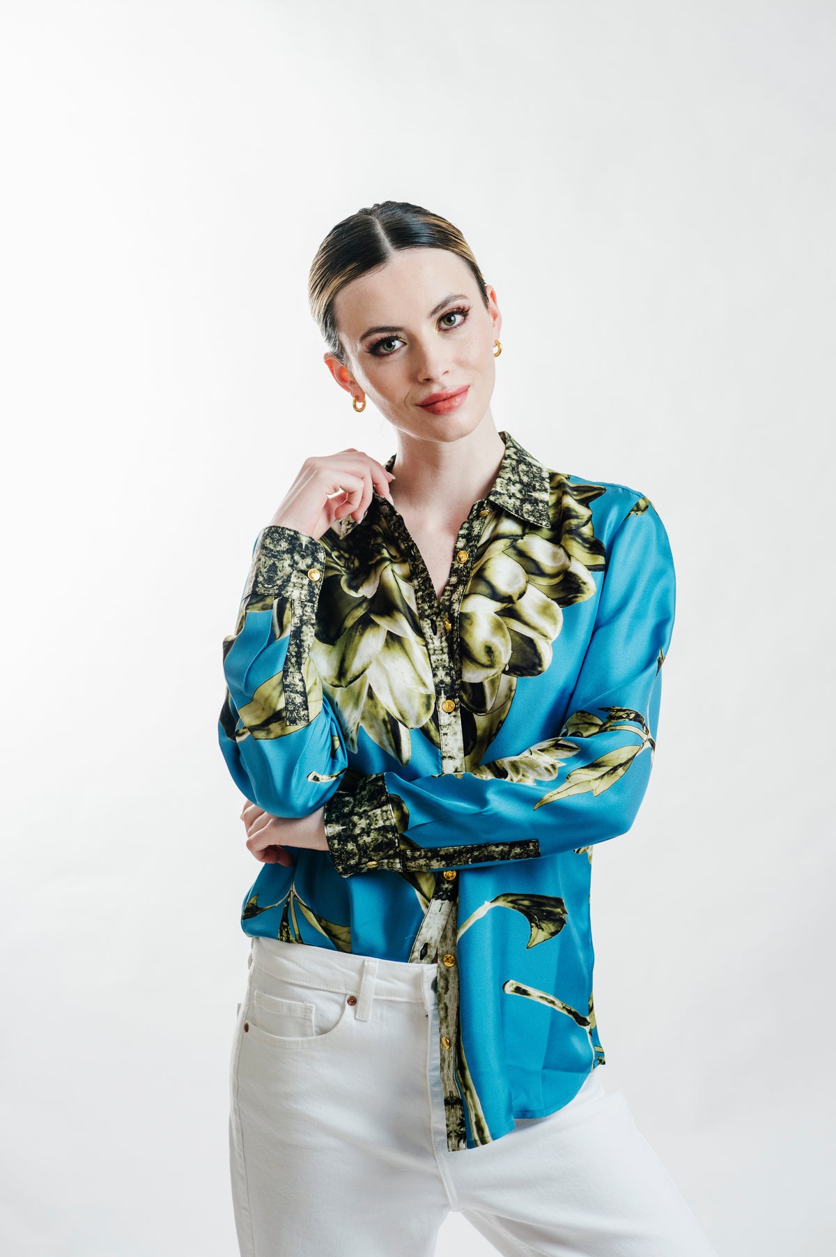 Solea Bloom Silk Twill Blouse
