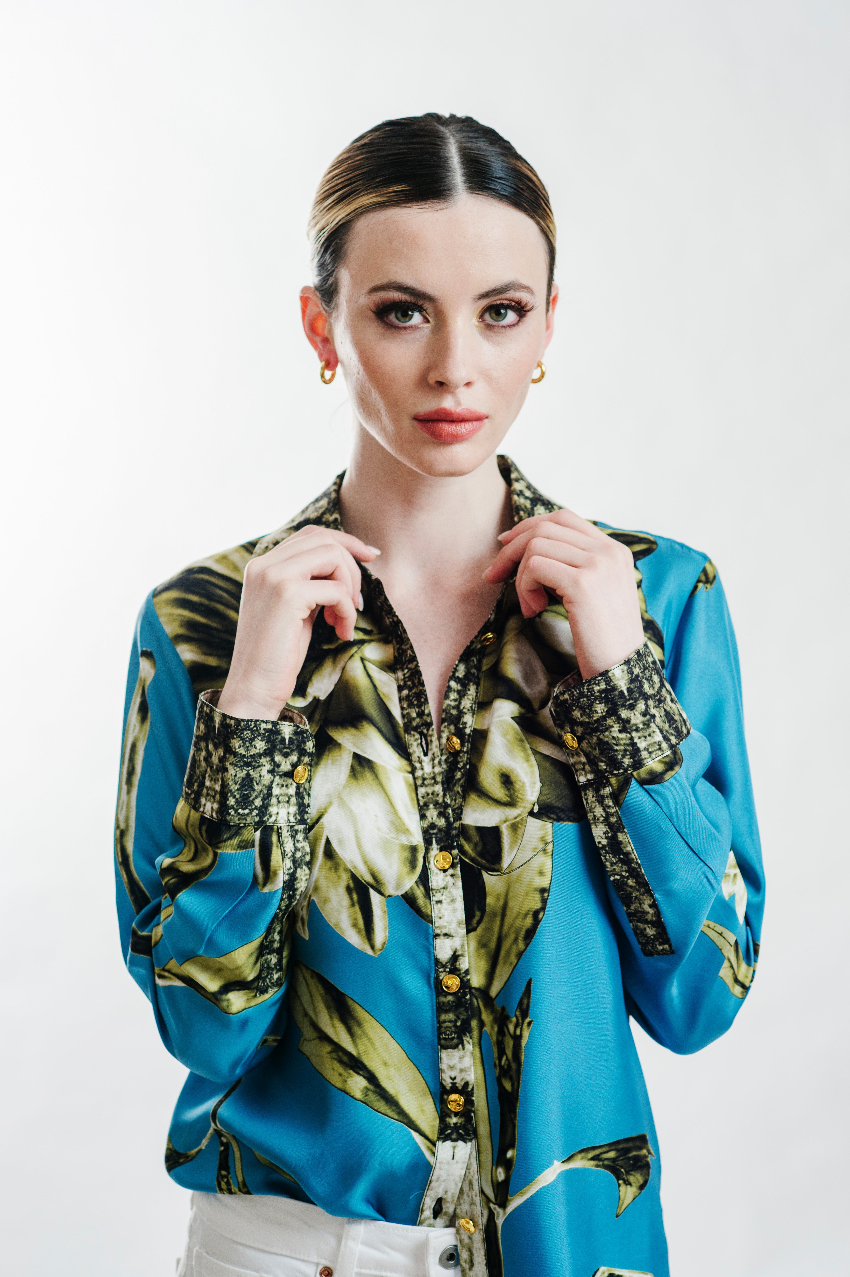 Solea Bloom Silk Twill Blouse