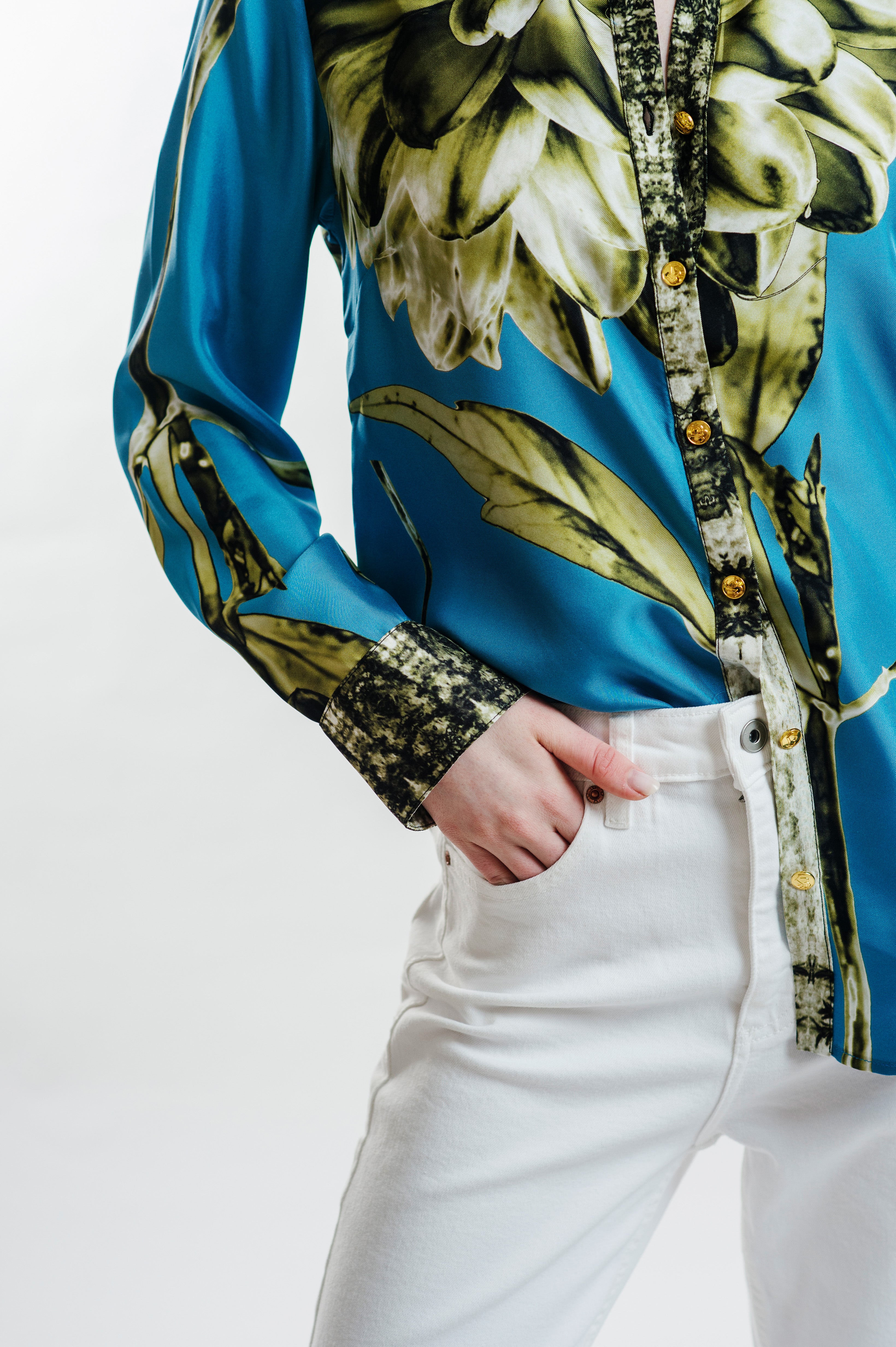 Solea Bloom Silk Twill Blouse