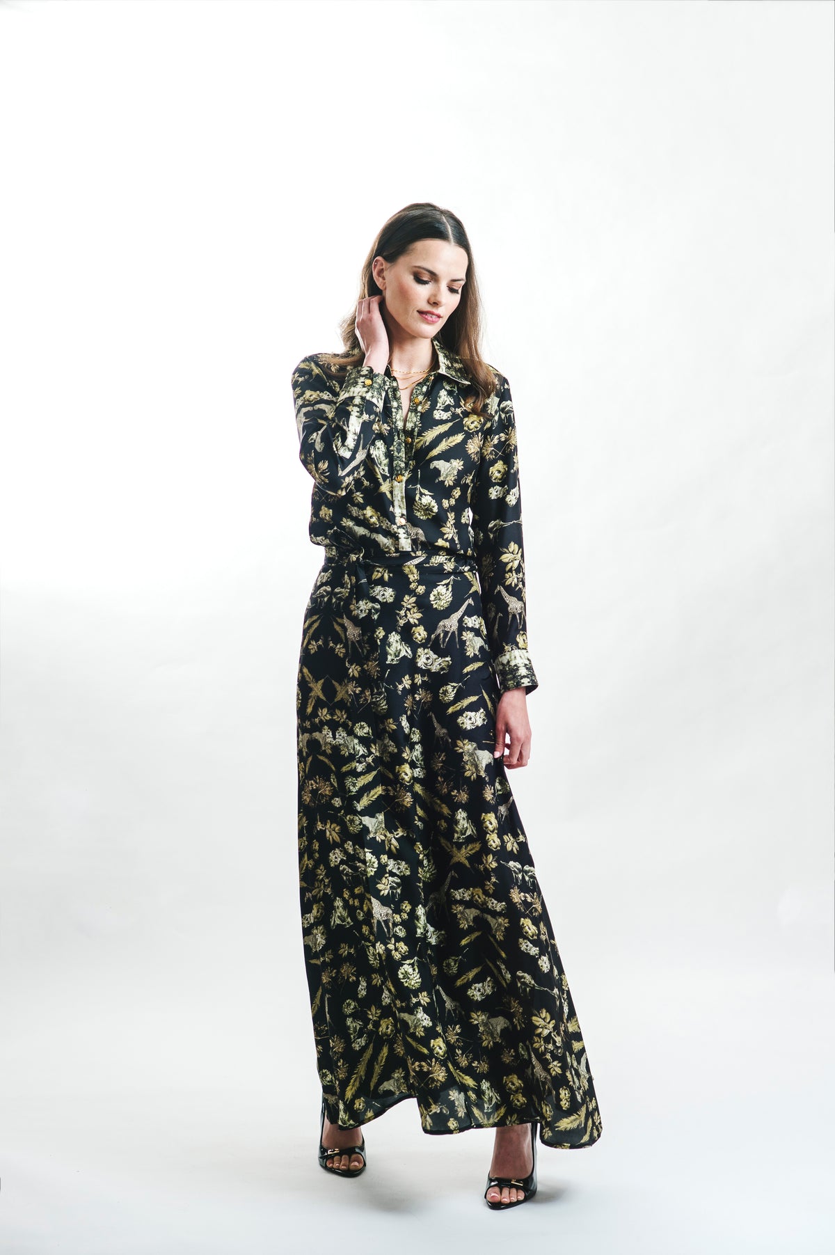 Gilded Savannah Silk Twill Blouse