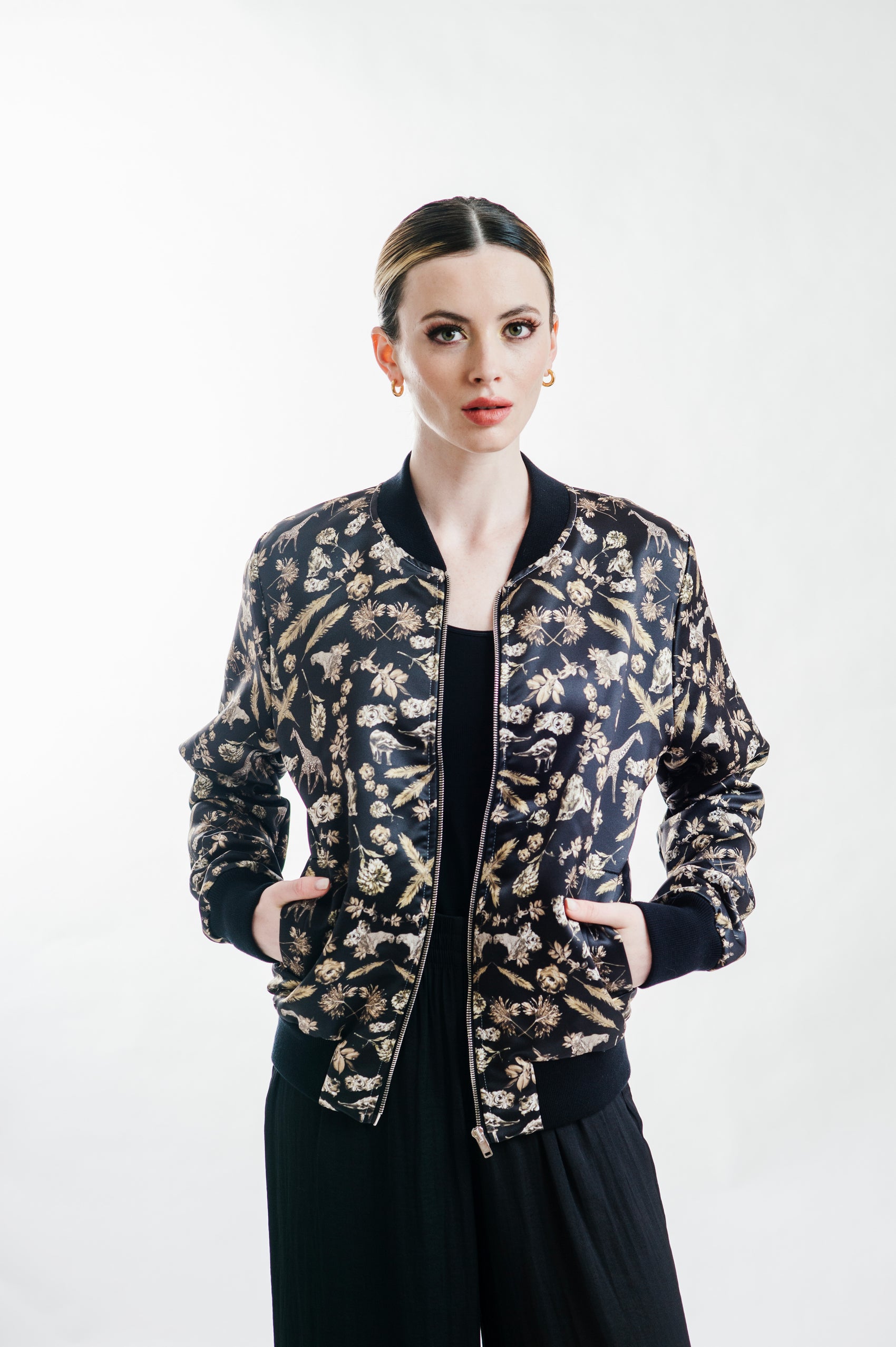 Tisela Satin Bomber Jacket