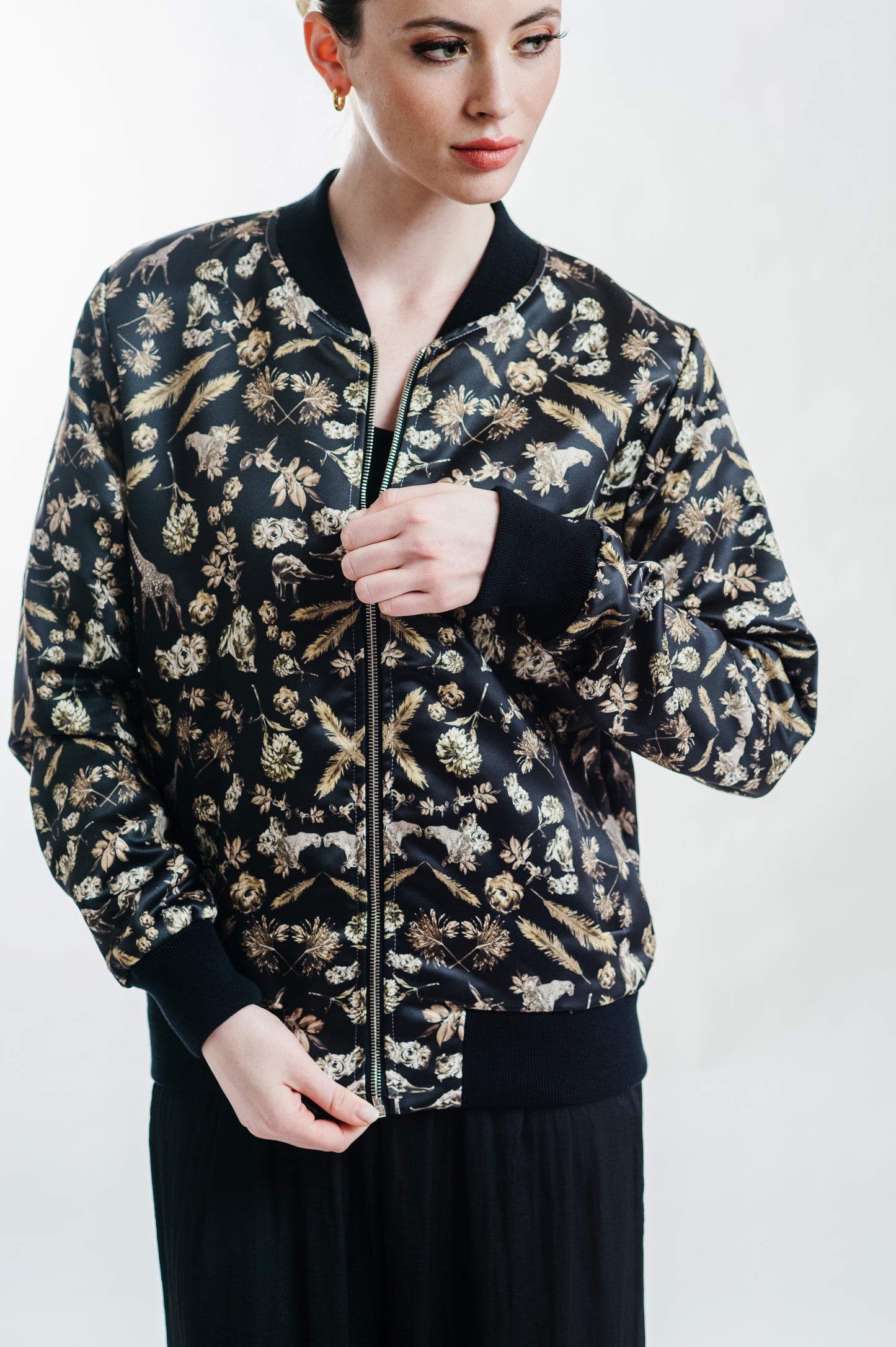 Tisela Satin Bomber Jacket