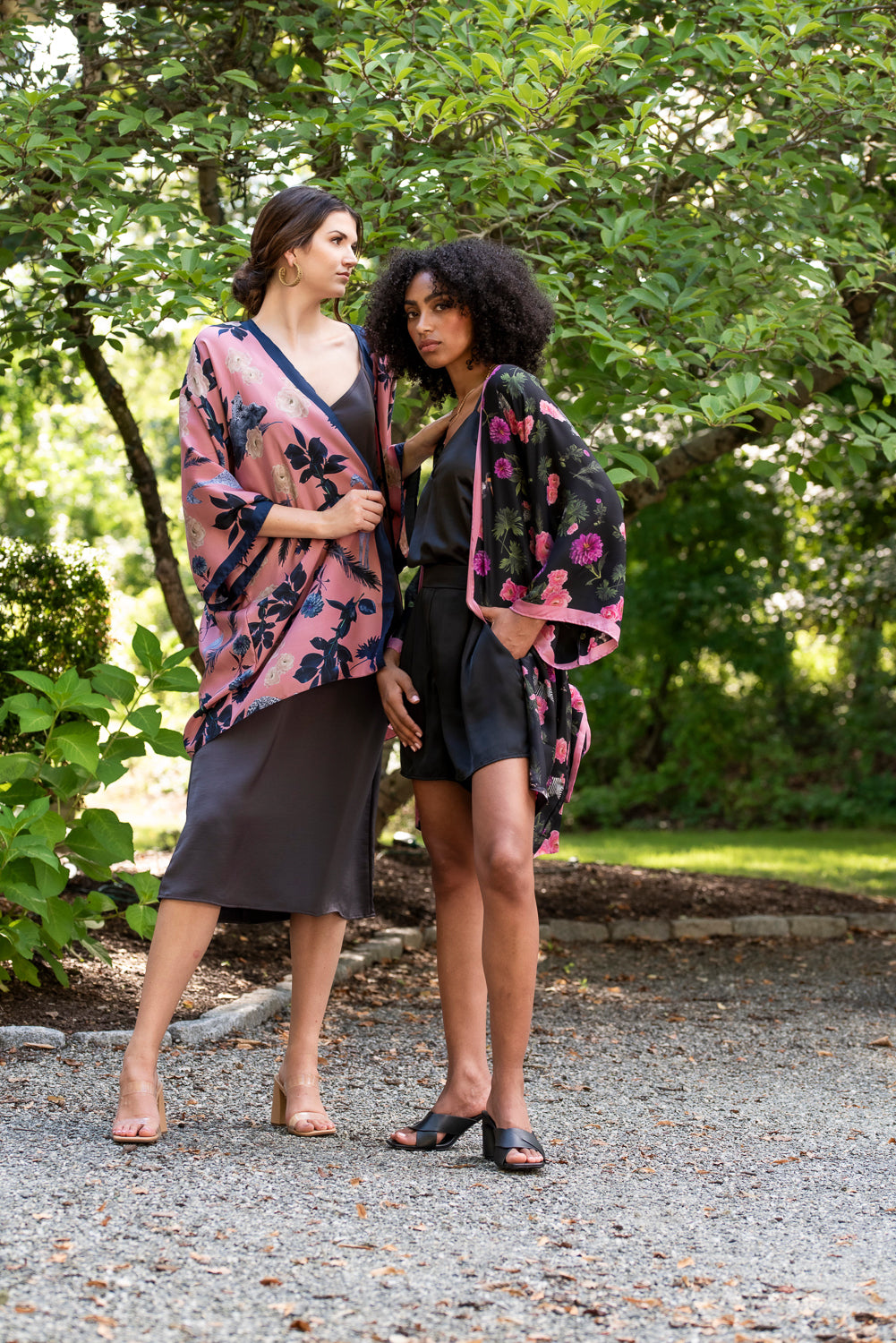 The Engagement Silk Kimono in Black