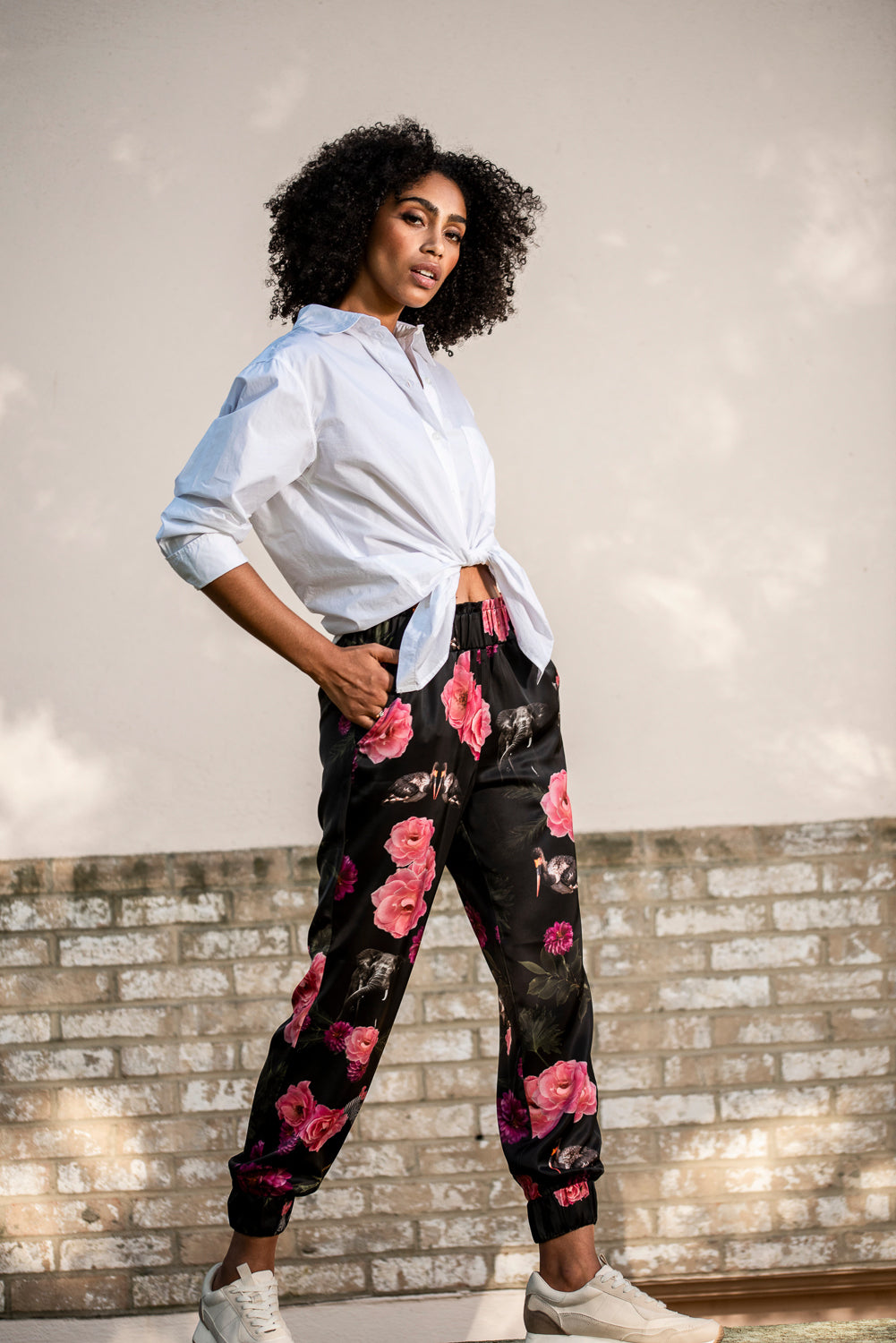 The Engagement Print Jogger in Black