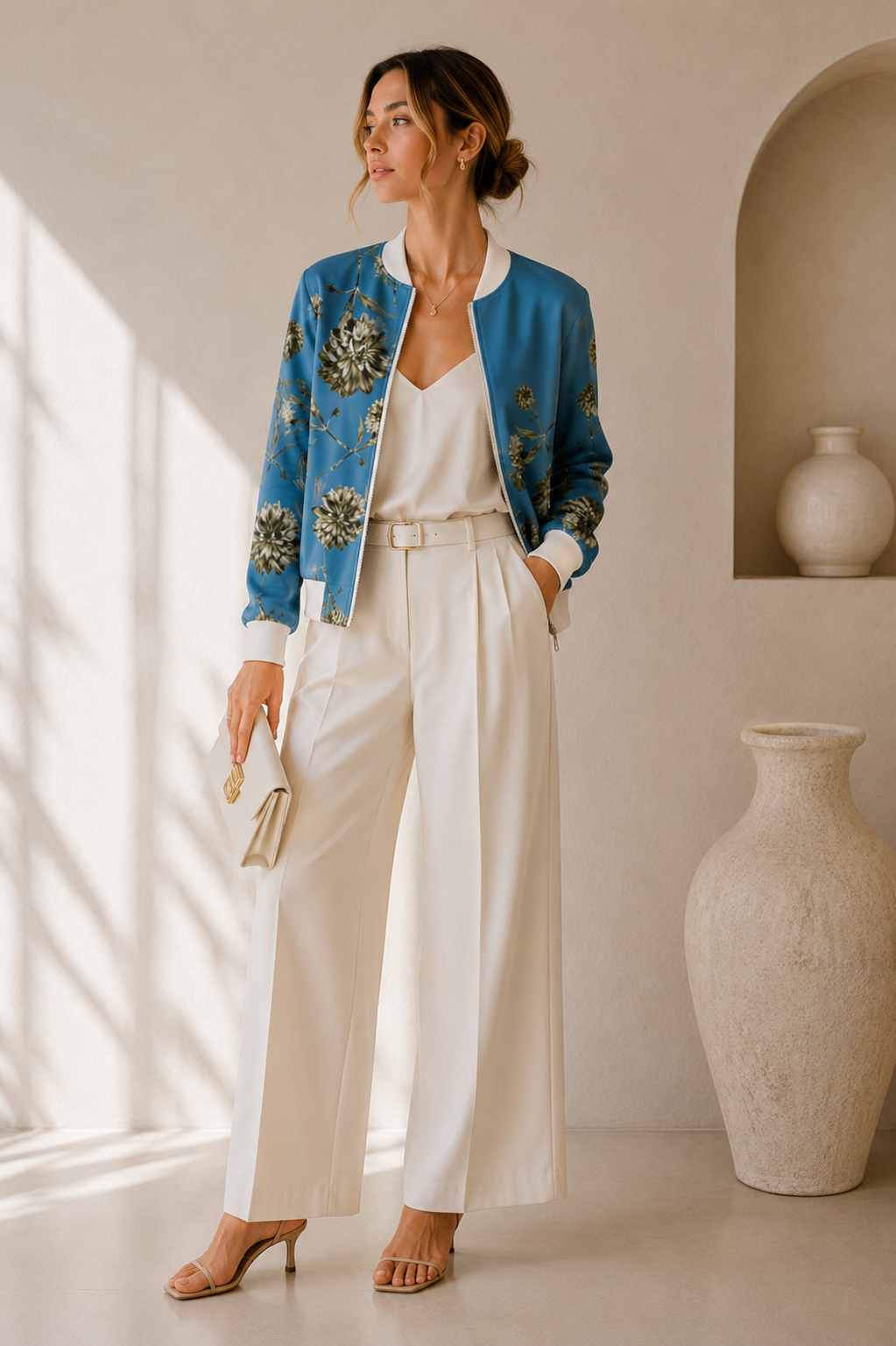 Solea Bloom Reversible Silk Bomber Jacket