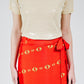 Cheetah Gold Chains Wrap Skirt in Vermilion