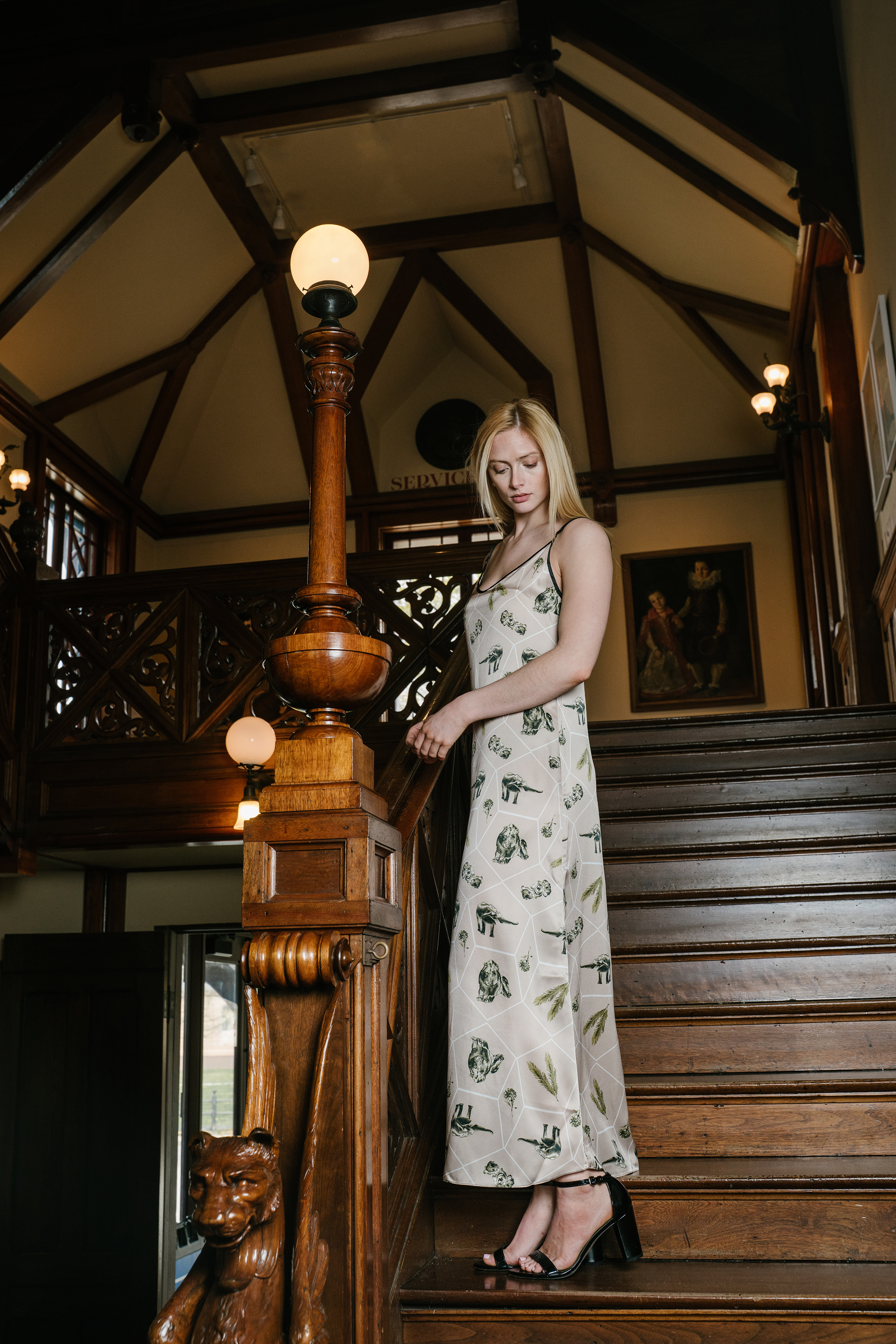 Savannah Lattice Silk Slip Dress
