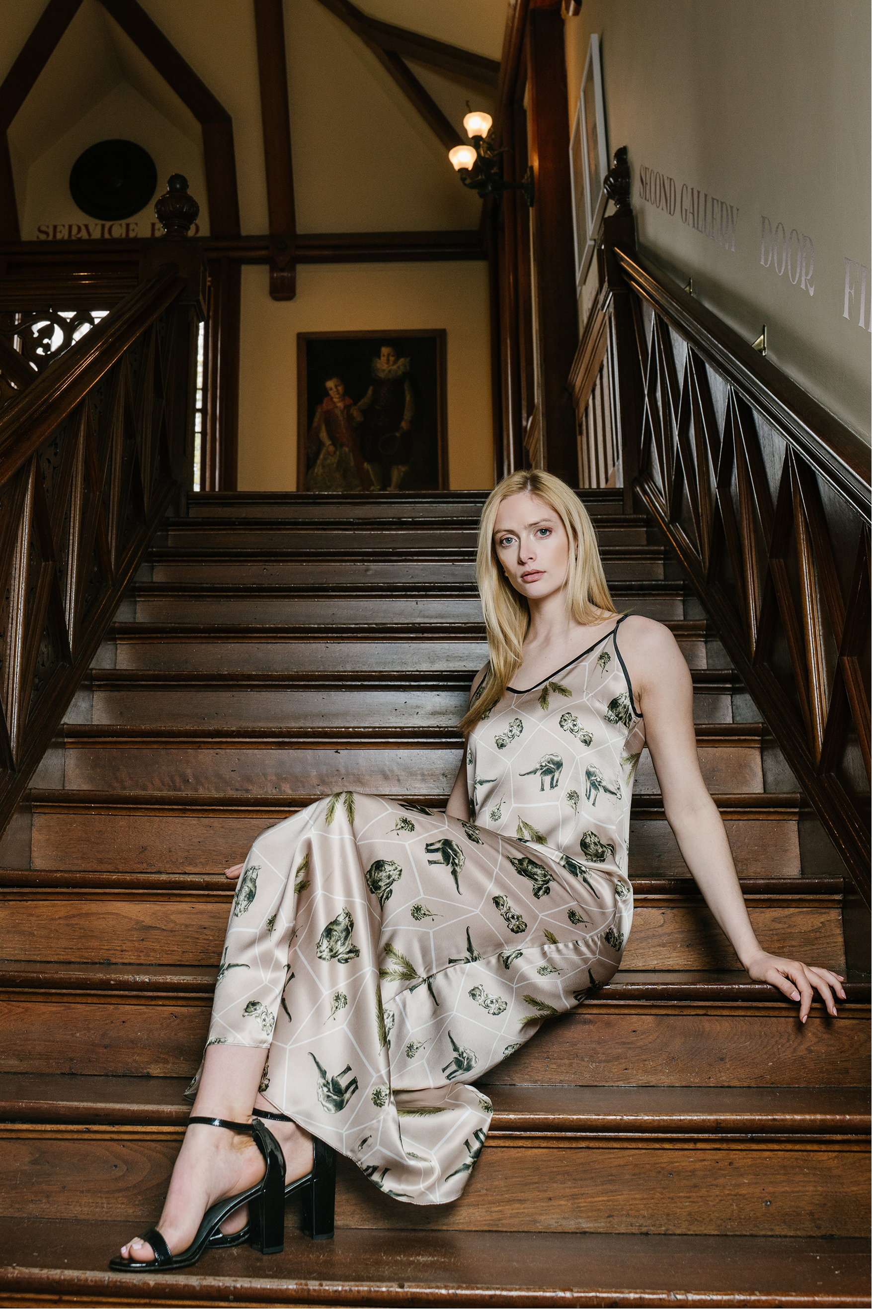 Savannah Lattice Silk Slip Dress