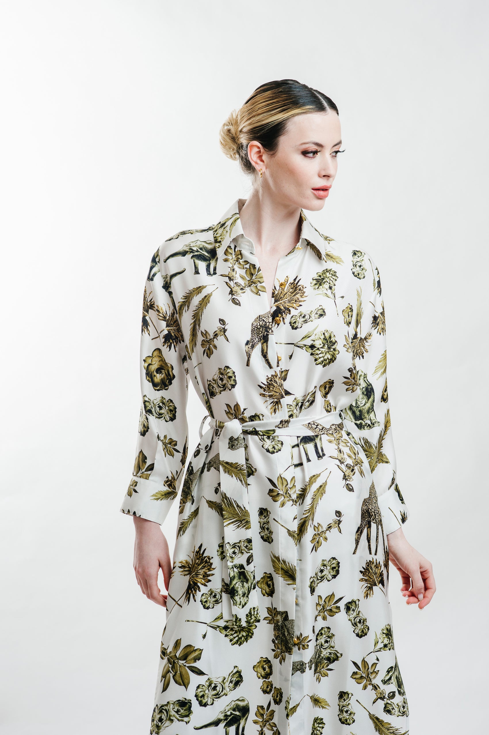 Solea Silk Twill Shirt Dress